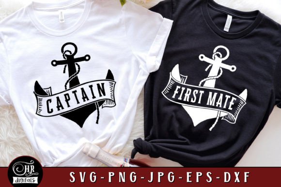 Captain First Mate Funny Couples Cruise Graphics and Crafts