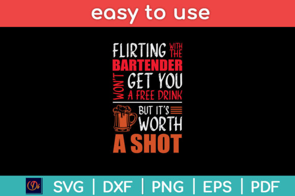 Flirting with the Bartender Funny Father Graphics for Crafts