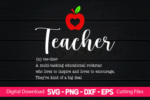 Funny Teacher Definition Graphics for Crafts & Content